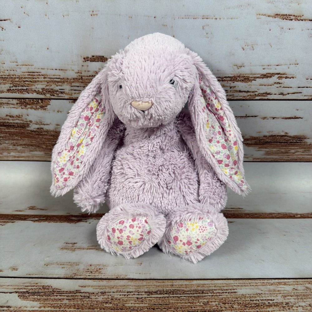 Jellycat London Jasmine Blossom Bunny Purple Lavender Floral 12 Inch Plush